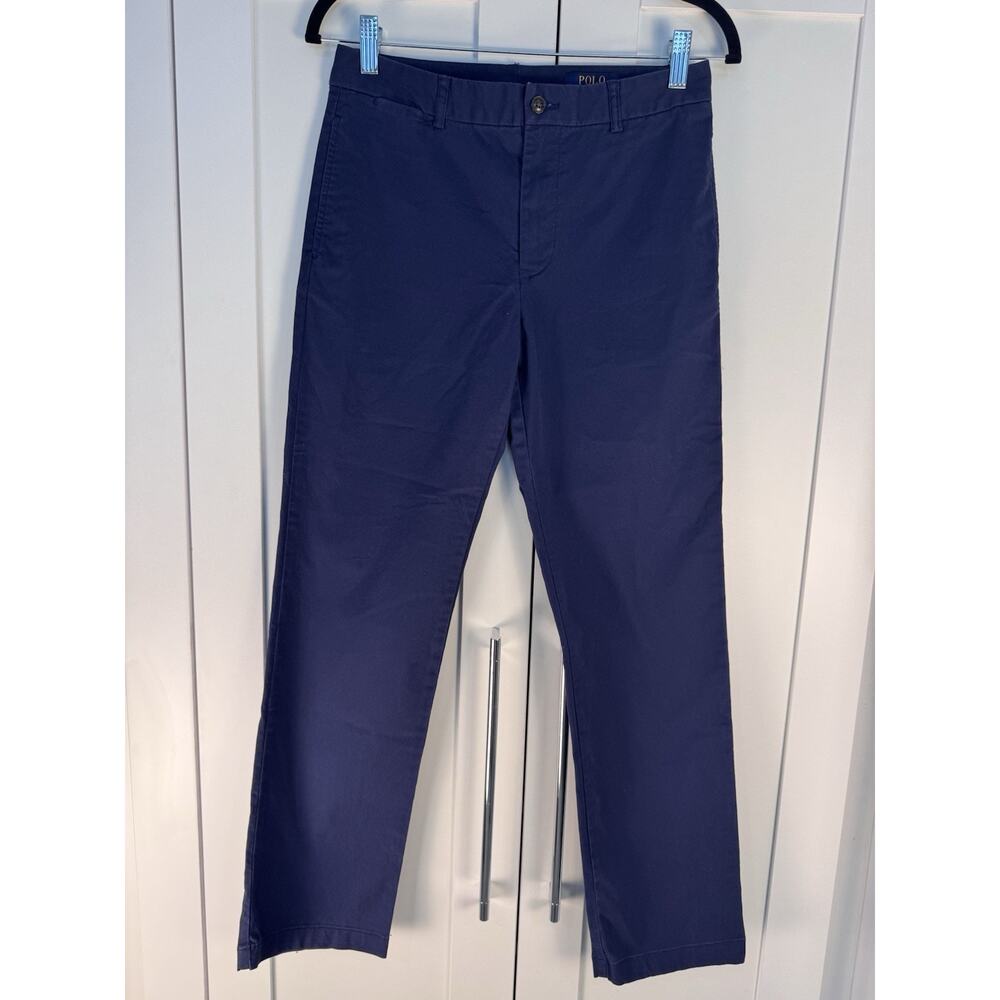 Polo Ralph Lauren Chino Pants Blue Flat Front Classic Fit Boys Size 16 Preppy